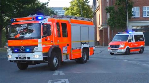 Wachausfahrt HLF ELW Doppel RTW Feuerwehr Hamburg FuRW 22 Berliner