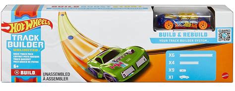 Pacote Básico de Pistas Retas Track Builder Unlimited Hot Wheels Mattel Fátima Criança