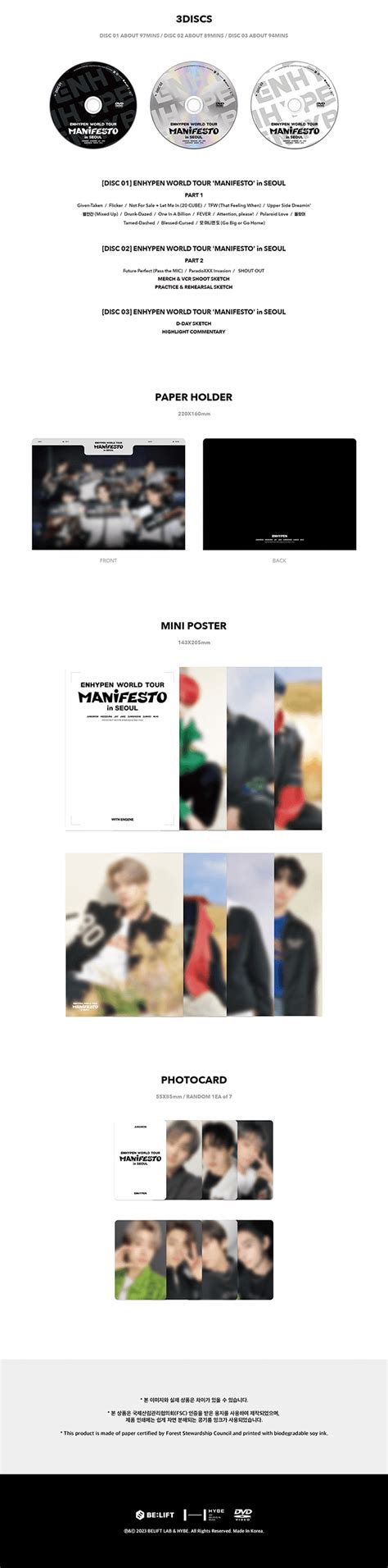 Enhypen World Tour Manifesto In Seoul Dvd