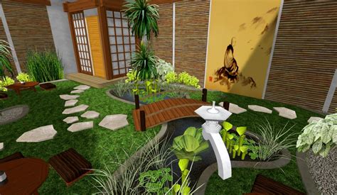 Diseño De Un Jardín De Estilo Tradicional Zen Japonés Para Una Casa Del