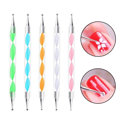 5pcs 2 Way Art Dotting Marbleizing Manicure Painting Dotting Pen Nail