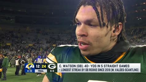 Wide receiver Christian Watson describes how preparation helped Green ...