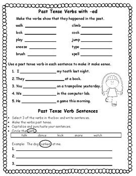 Regular Past Tense Ed Interactive Worksheet