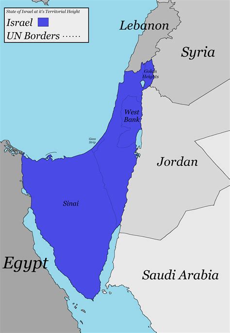 Israel At It S Territorial Height Map Middle East Map Historical Maps