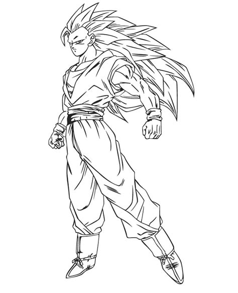 Goku Super Saiyan 3 Coloring Page Download Print Or Color Online For