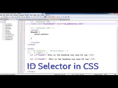 CSS ID Selector In CSS YouTube