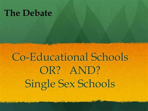 Scp Coeducational And Single Sex Schools Ppt