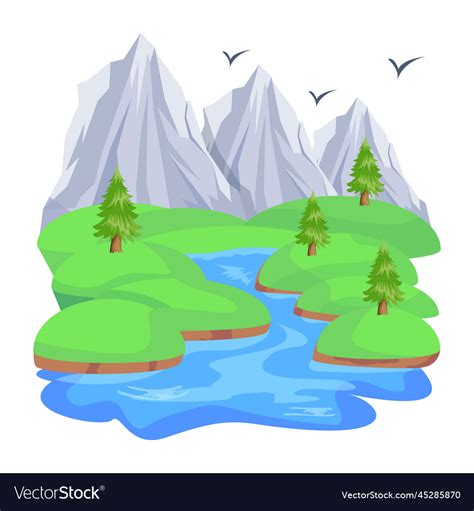 Hilly area Royalty Free Vector Image - VectorStock