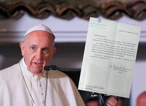 El Papa Francisco Le Respondi Una Carta A Una Ni A De A Os De Rionegro