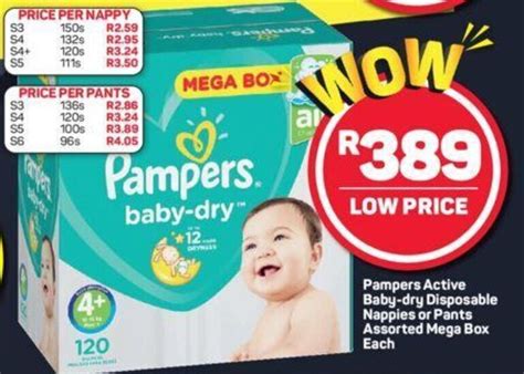 Pampers Active Baby Dry Disposable Nappies Or Pants Assorted Mega Box