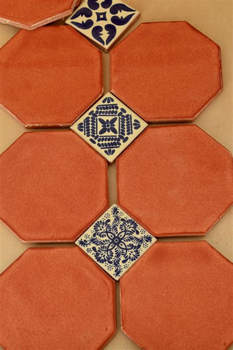 Solid Octagons Talavera Tiles Hand Painted X Etsy Mexican