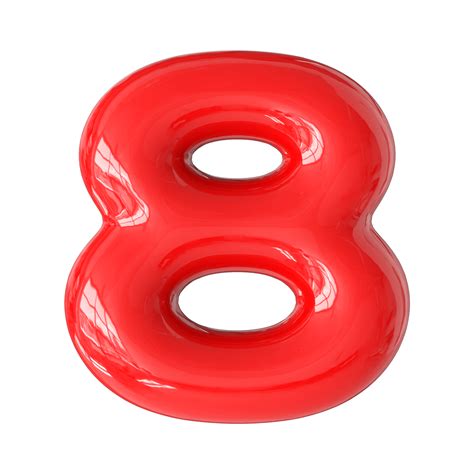 Red Bubble 3d Number 8 46646404 Png