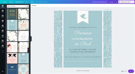 Cr Er Un Faire Part De Communion Facile Gratuit Canva