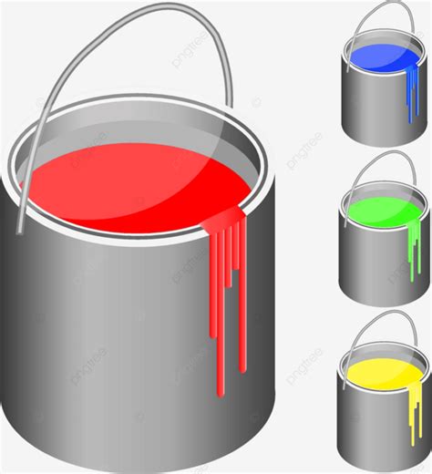 Paint Bucket Vector Hd PNG Images, Bucket With Paint White Blue, Home ...