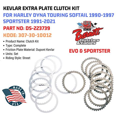 Budung Cycles Barnett Extra Plate Clutch Kit Harley Evo Dyna Touring