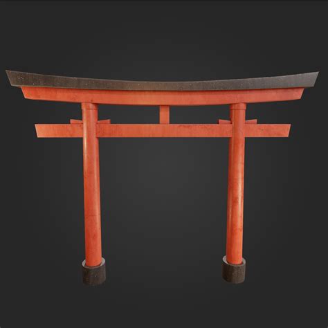 3d Model Japanese Gate Red Torii Low Poly Vr Ar Vr Ar Low Poly