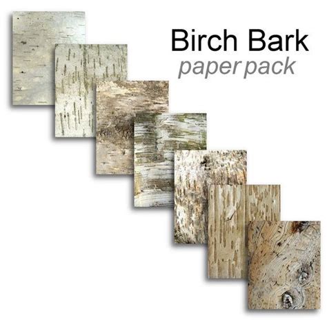 Birch Bark Paper Pack Digital Paper Pack 7 Birch Tree Bark Printable Papersinstant Download