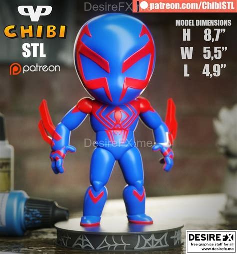 Desire Fx 3d Models Spider Man 2099 Chibi 3d Print Model Stl