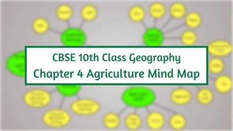 Cbse Agriculture Class 10 Mind Map For Chapter 4 Of Social Science Geography Download Pdf