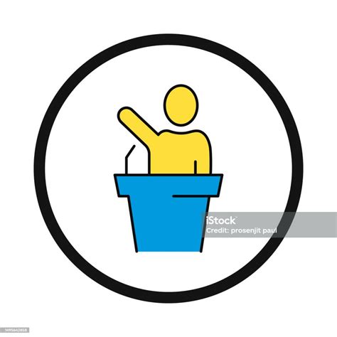 Speaker Speech Man Leader Speaker Icon Stock Illustration Download