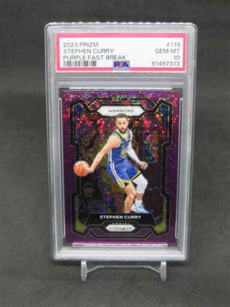 Panini Prizm Stephen Curry Fast Break Viola Psa Warriors