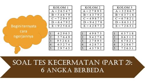 Tes Kecermatan Polri 6 Angka Berbeda Pembahasan Lengkap Part 2