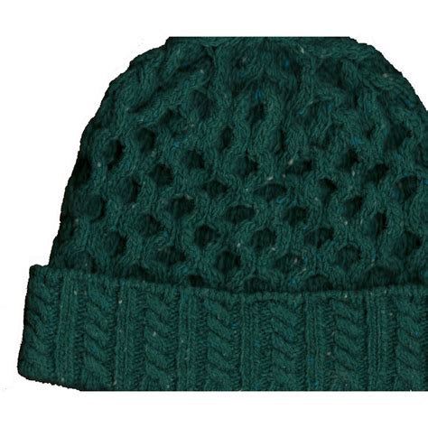 Irelands Eye Knitwear Luxe Aran Hat Garden Green Clothing Caps Hats