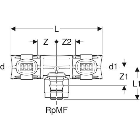 Geberit FlowFit Übergangs T Stück mit MasterFix PPSU d16 MF20 d16