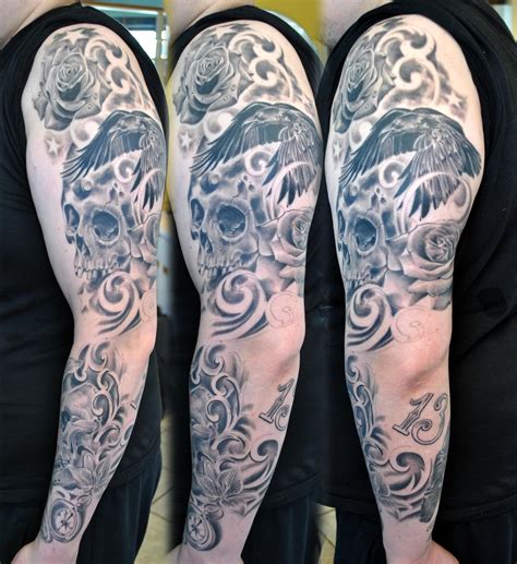 Tattoo Sleeve Skull Progress By Gettattoo On Deviantart