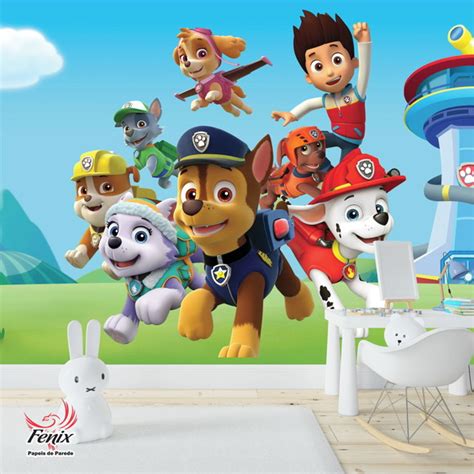 Papel De Parede Foto Mural Infantil Patrulha Canina Desenho