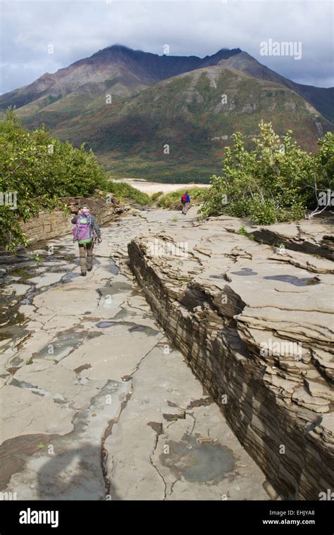 Hikers In The Valley Of 10 000 Smokes Katmai National Park And