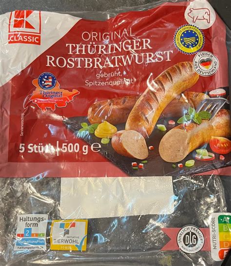 Original Thüringer Rostbratwurst K Classic kalorie kJ a nutriční