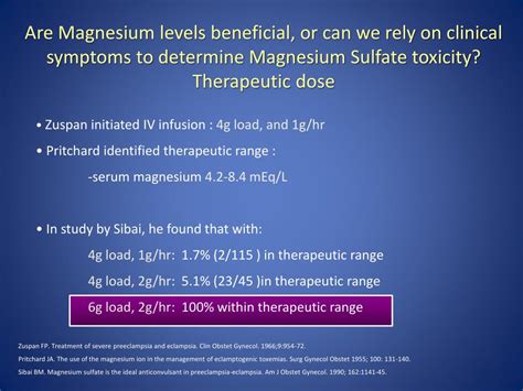 Ppt Magnesium Sulfate In Obstetrics Indications And Complications