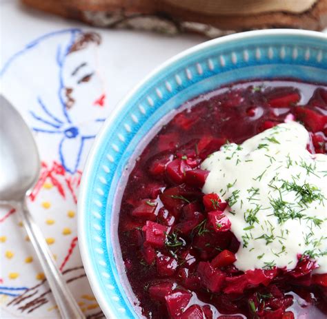 Beautiful Beetroot Borscht With Tofu Sour Cream And Fresh Dill Osho News