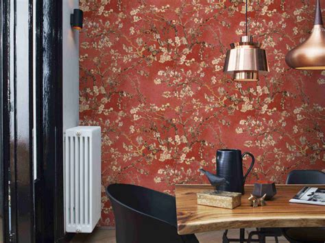 Van Gogh Wallpaper By Bn Walls In Red Tm Interiors