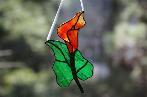 Calla Lily Flower Stained Glass Suncatcher Etsy