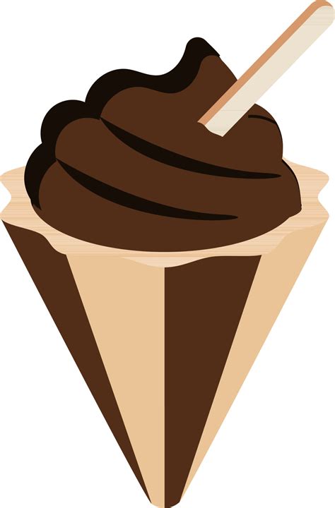 Ice Cream Scoop Waffle Cone With Spoon Icon In Brown And Orange Color