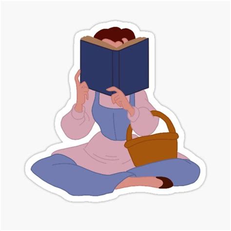 Belle Reading Sticker For Sale By Natalie Tripp Disney Stickers