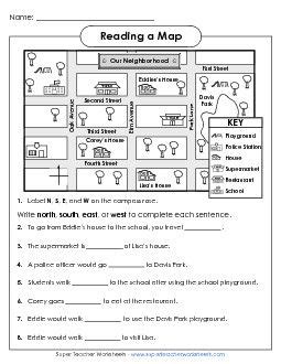 Freebie First Grade Map Skills Worksheets