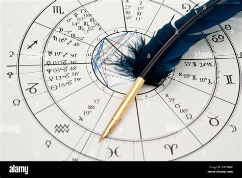 Feder Und Stift Astrologie Diagramm Stockfotografie Alamy