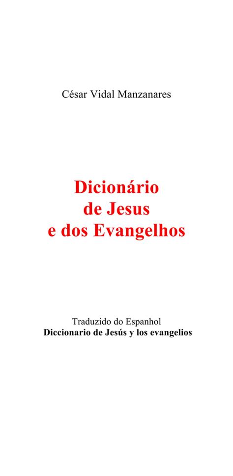 Dicion Rio De Jesus E Dos Evangelhos Pdf