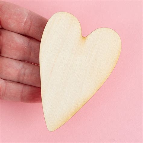 Unfinished Wood Folk Heart Cutout Wooden Hearts Unfinished Wood