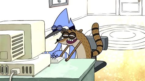 Mordecai E Rigby Laughing Regular Show Youtube