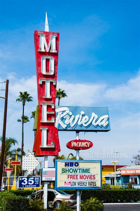 Americana Along Beach Boulevard Atomic Redhead Vintage Neon Signs