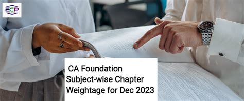 Ca Foundation Subject Wise Chapter Weightage For Dec 2023 Ecp