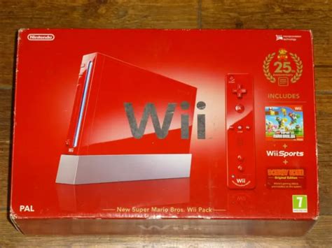 NINTENDO WII 25TH Anniversary Super Mario Bros Limited Edition Red