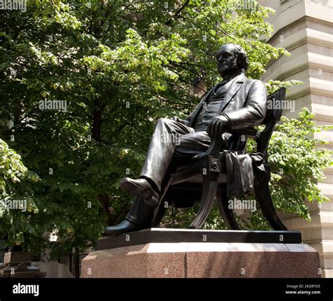 Statue Of George Peabody Founder Of The Peabody Trust The City