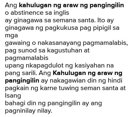 Ano Ang Ibig Sabihin Ng Araw Ng Pangingilin Pinoaraw