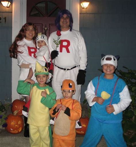 Team Rocket Meowth Oshawott Snivy And Charmander Pokemon Halloween