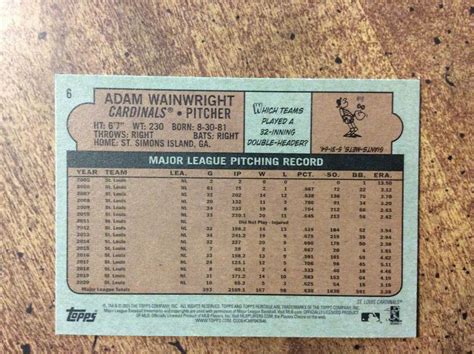 Topps Heritage Adam Wainwright St Louis Cardinals Ebay